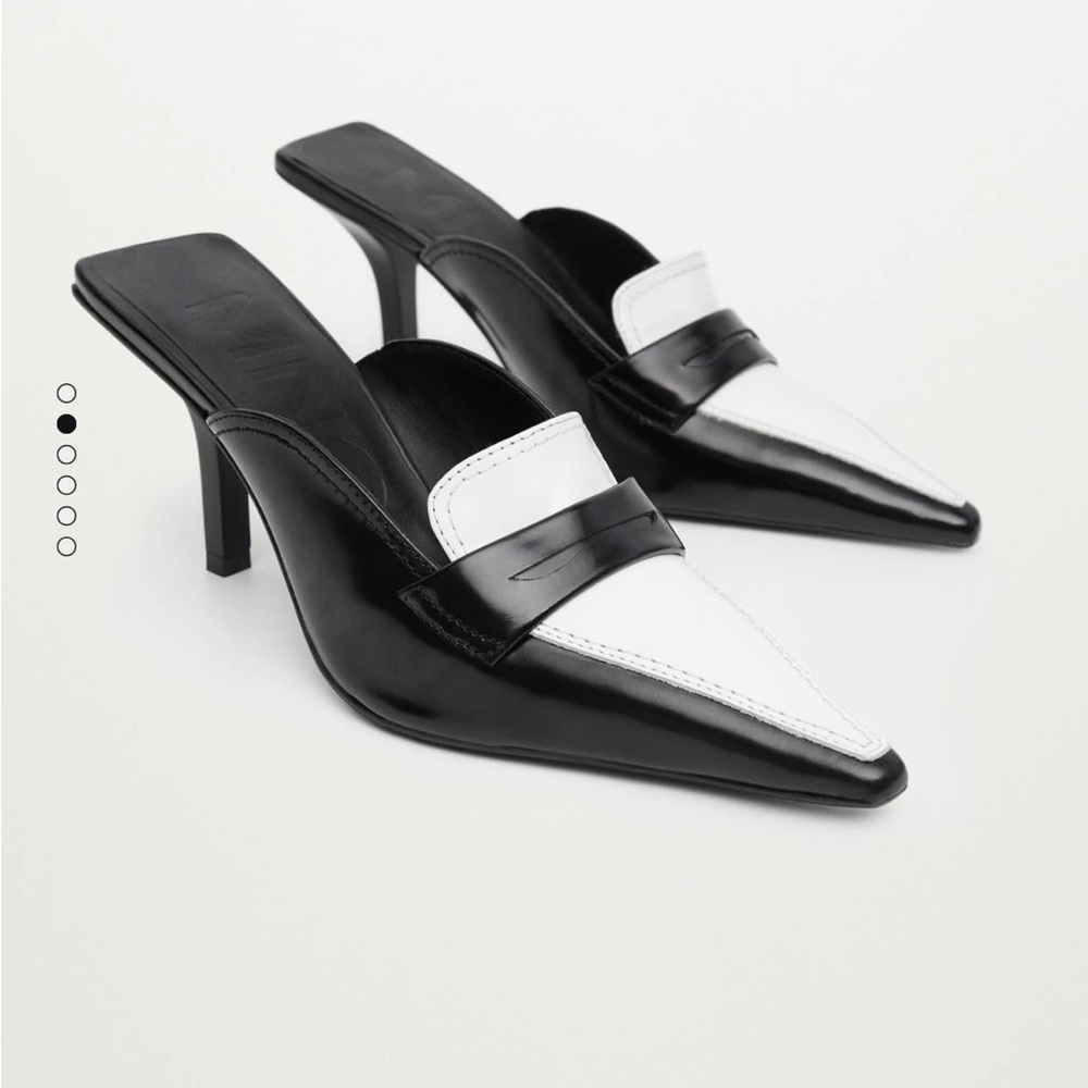 Mango leather heel loafer